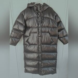 Nike Air Jordan Black DOWN Filled Hooded Puffer Jacket/Coat Womans Long M NWT